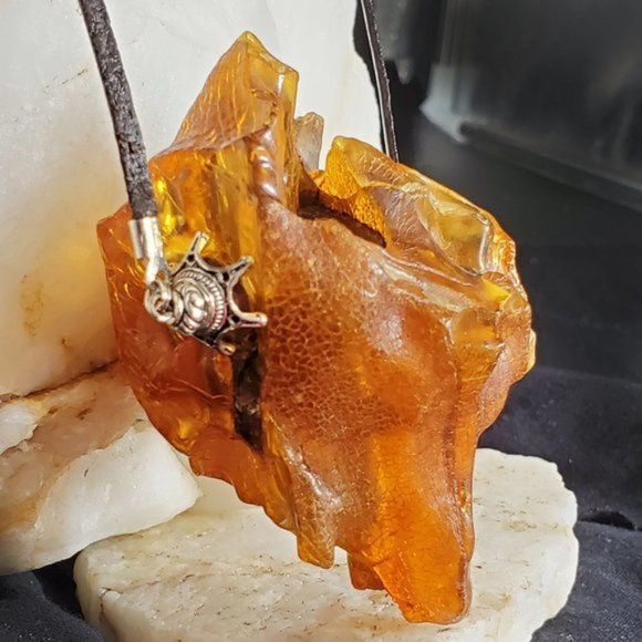 Raw Genuine Amber Nugget Pendant